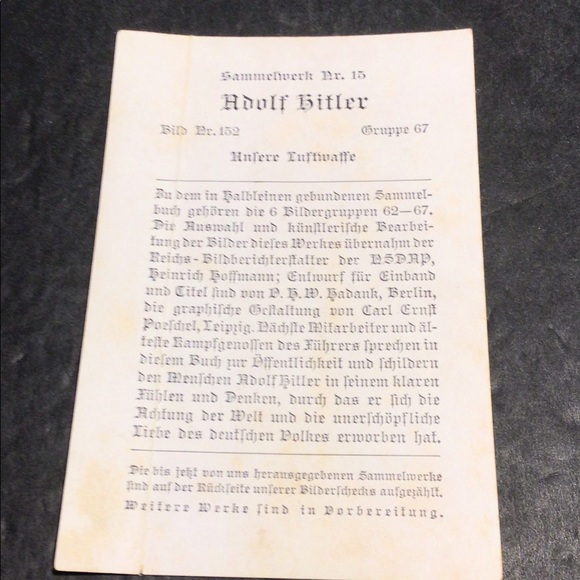 Rare Pre WW2 German Tobacco Propaganda Card 5x3.25in - Picture 4 of 5